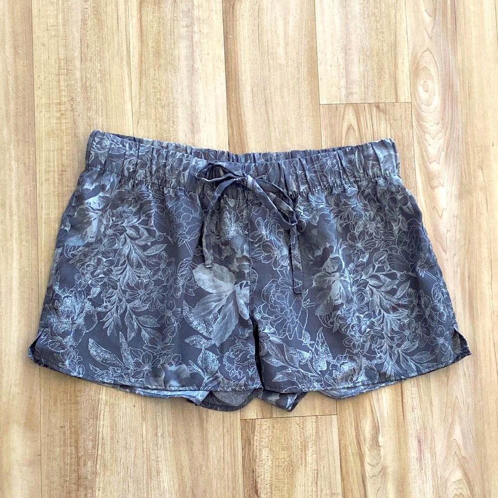 Gray Floral PJ Shorts